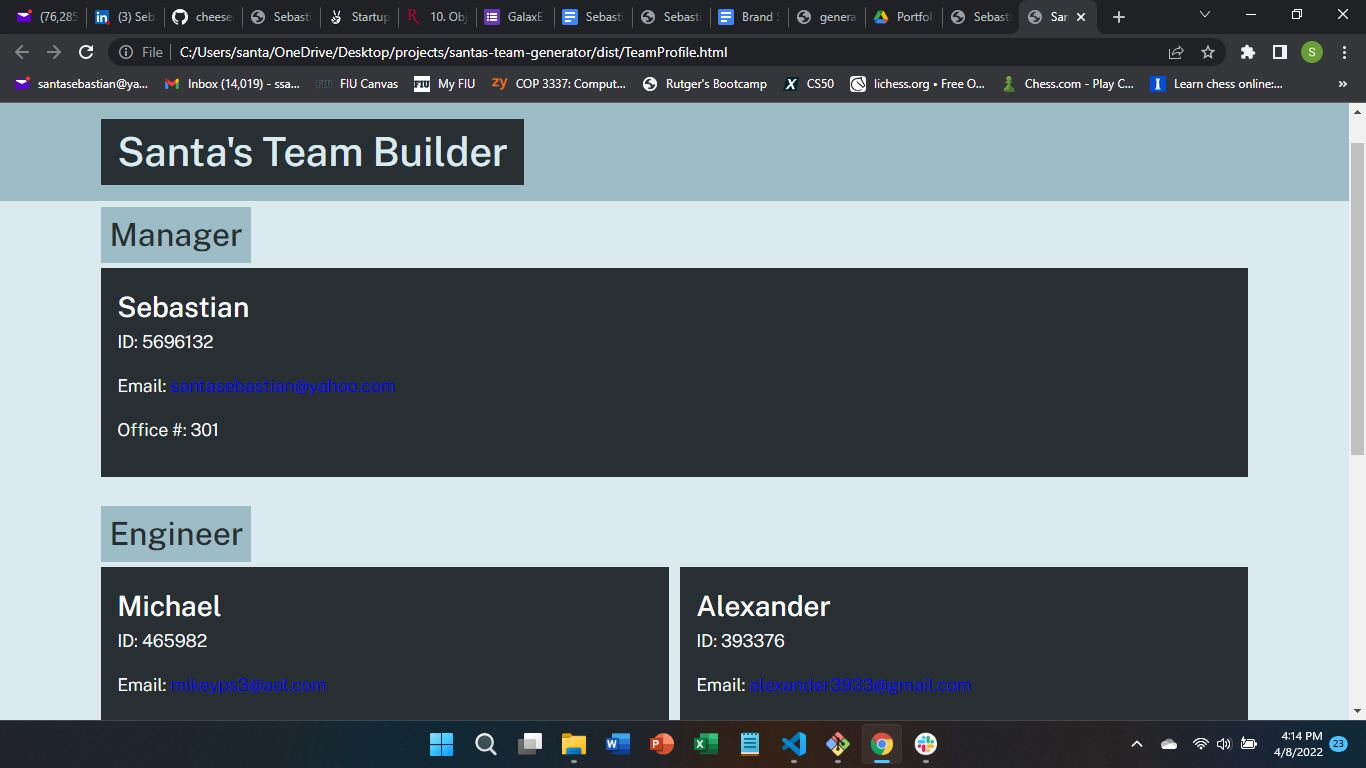 Create a simple html for your team from the command line!
